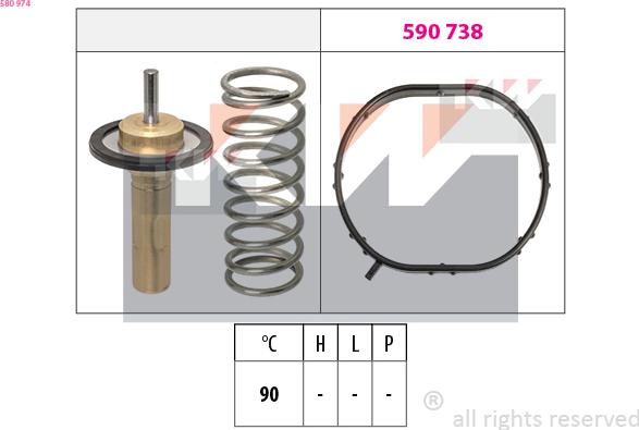 KW 580 974 - Термостат, охолоджуюча рідина autozip.com.ua