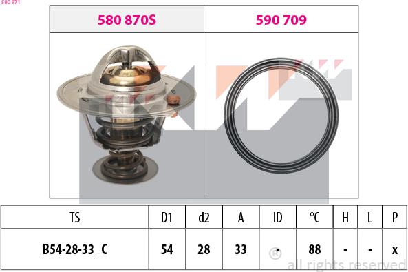 KW 580 971 - Термостат, охолоджуюча рідина autozip.com.ua