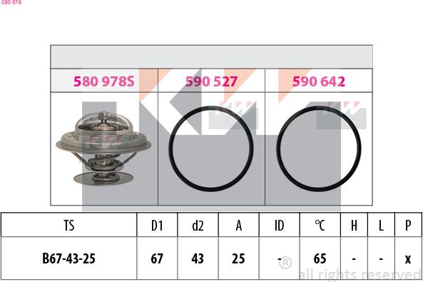 KW 580 978 - Термостат, охолоджуюча рідина autozip.com.ua