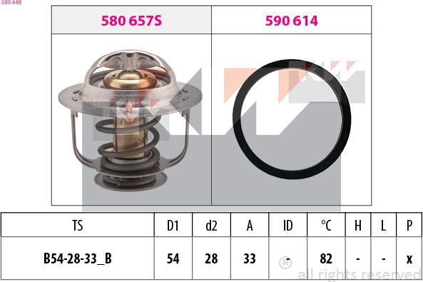 KW 580 449 - Термостат, охолоджуюча рідина autozip.com.ua