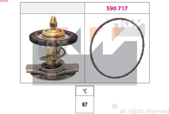 KW 580 442 - Термостат, охолоджуюча рідина autozip.com.ua