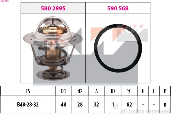 KW 580 466 - Термостат, охолоджуюча рідина autozip.com.ua