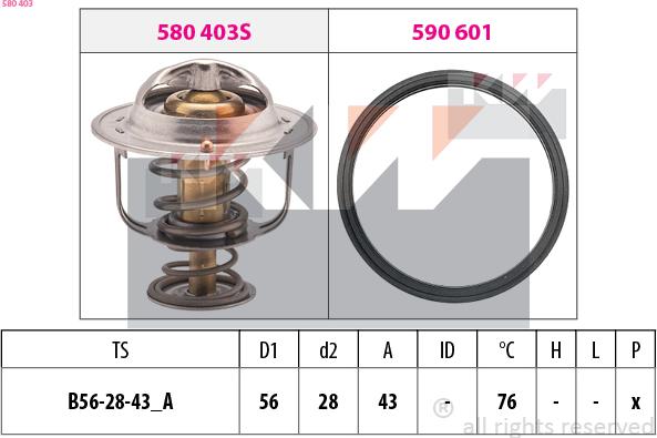 KW 580 403 - Термостат, охолоджуюча рідина autozip.com.ua