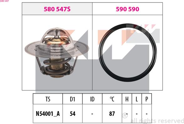 KW 580 547 - Термостат, охолоджуюча рідина autozip.com.ua