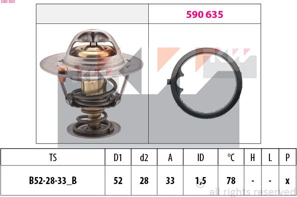 KW 580 503 - Термостат, охолоджуюча рідина autozip.com.ua