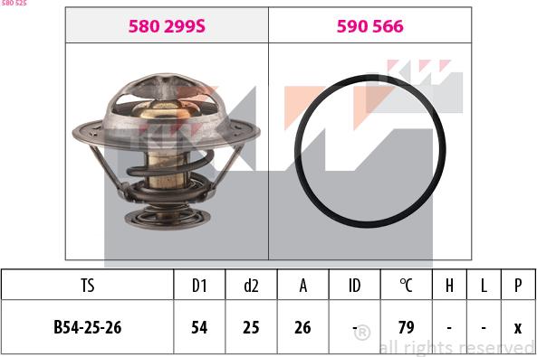 KW 580 525 - Термостат, охолоджуюча рідина autozip.com.ua