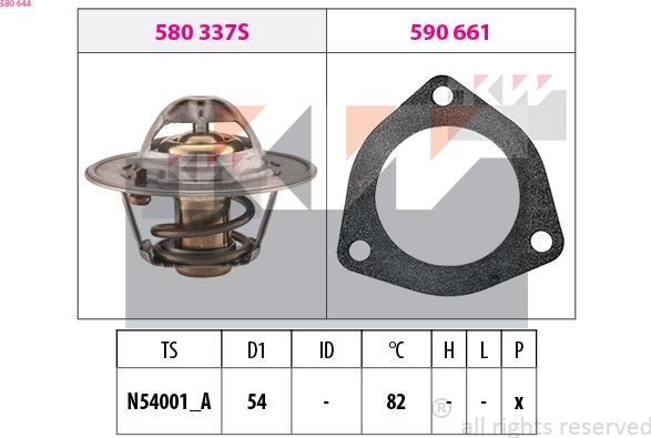 KW 580 644 - Термостат, охолоджуюча рідина autozip.com.ua