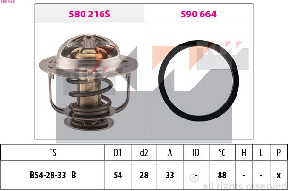 KW 580 658 - Термостат, охолоджуюча рідина autozip.com.ua
