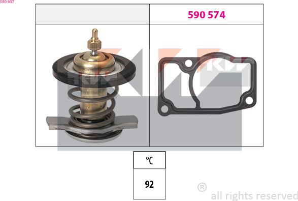 KW 580 607 - Термостат, охолоджуюча рідина autozip.com.ua