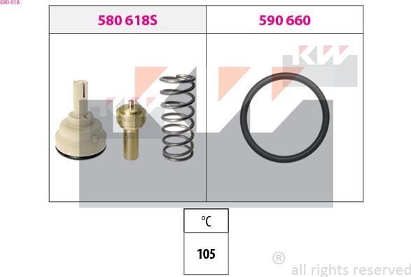 KW 580 618 - Термостат, охолоджуюча рідина autozip.com.ua