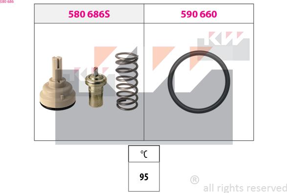 KW 580 686 - Термостат, охолоджуюча рідина autozip.com.ua
