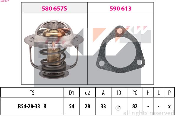 KW 580 637 - Термостат, охолоджуюча рідина autozip.com.ua