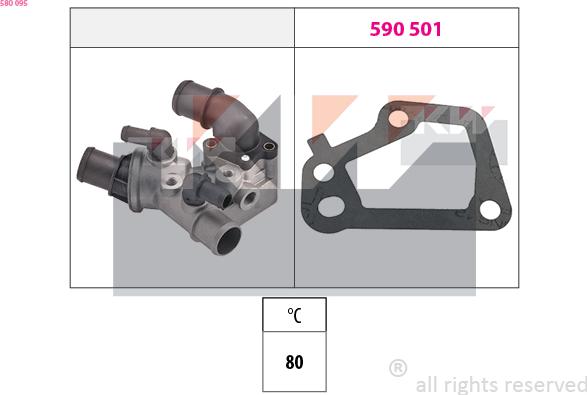 KW 580 095 - Термостат, охолоджуюча рідина autozip.com.ua