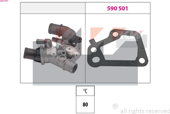 KW 580 097 - Термостат, охолоджуюча рідина autozip.com.ua