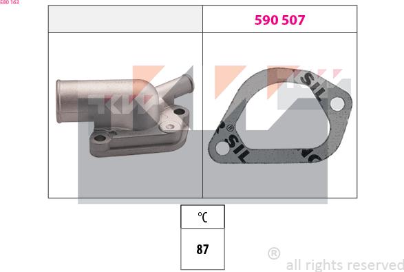 KW 580 163 - Термостат, охолоджуюча рідина autozip.com.ua