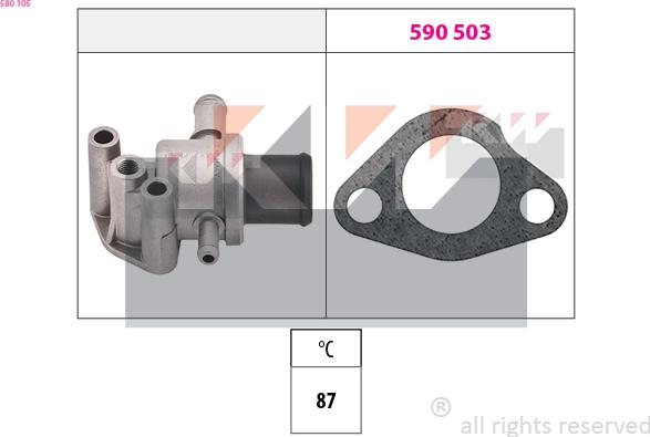 KW 580 105 - Термостат, охолоджуюча рідина autozip.com.ua