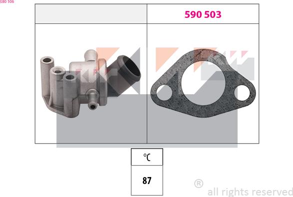 KW 580 106 - Термостат, охолоджуюча рідина autozip.com.ua