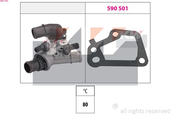 KW 580 102 - Термостат, охолоджуюча рідина autozip.com.ua