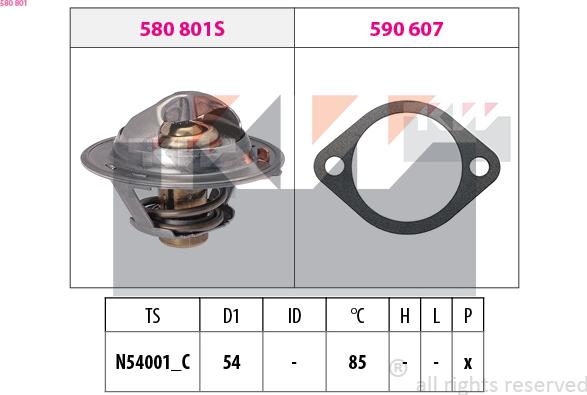 KW 580 801 - Термостат, охолоджуюча рідина autozip.com.ua