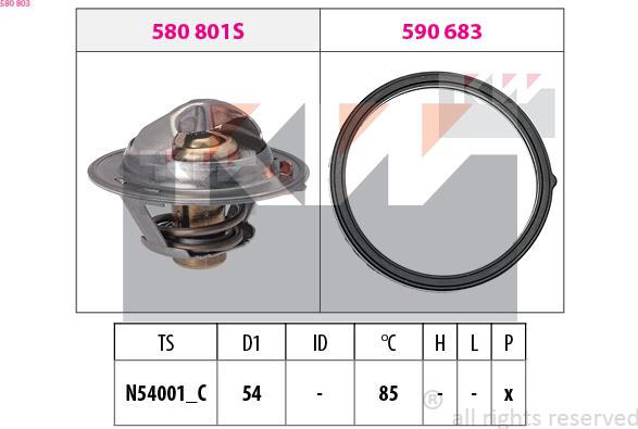 KW 580 803 - Термостат, охолоджуюча рідина autozip.com.ua