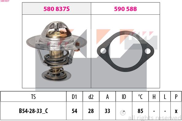 KW 580 837 - Термостат, охолоджуюча рідина autozip.com.ua