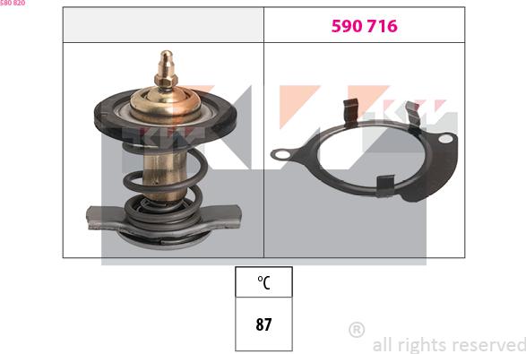 KW 580 820 - Термостат, охолоджуюча рідина autozip.com.ua