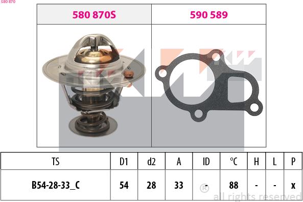 KW 580 870 - Термостат, охолоджуюча рідина autozip.com.ua