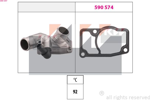 KW 580 347 - Термостат, охолоджуюча рідина autozip.com.ua