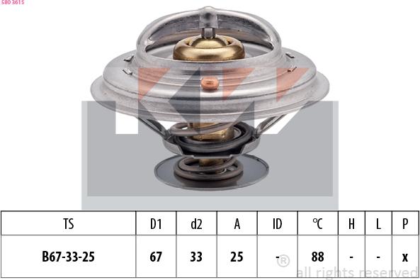 KW 580 361S - Термостат, охолоджуюча рідина autozip.com.ua