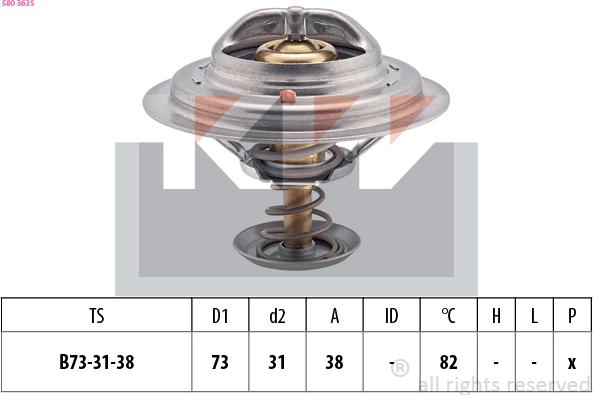 KW 580 363S - Термостат, охолоджуюча рідина autozip.com.ua