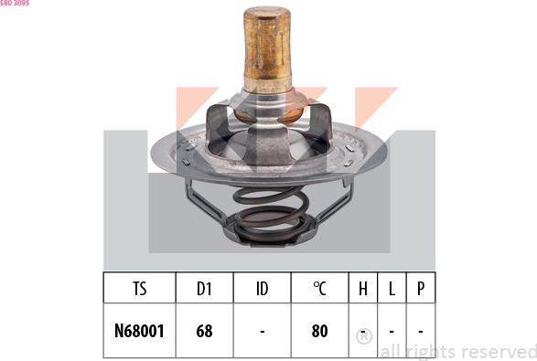 KW 580 309S - Термостат, охолоджуюча рідина autozip.com.ua