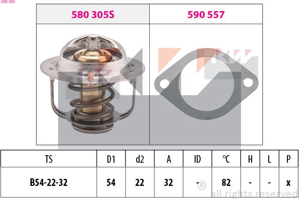 KW 580 305 - Термостат, охолоджуюча рідина autozip.com.ua