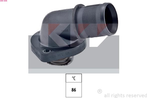 KW 580 308 - Термостат, охолоджуюча рідина autozip.com.ua