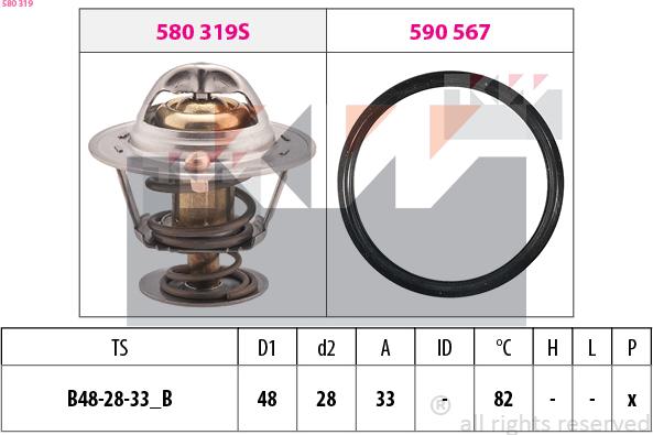 KW 580 319 - Термостат, охолоджуюча рідина autozip.com.ua