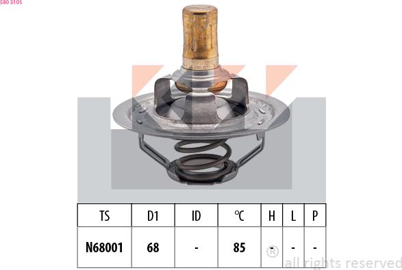 KW 580 310S - Термостат, охолоджуюча рідина autozip.com.ua