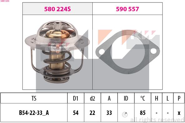 KW 580 335 - Термостат, охолоджуюча рідина autozip.com.ua