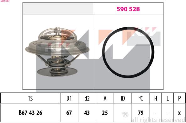 KW 580 333 - Термостат, охолоджуюча рідина autozip.com.ua