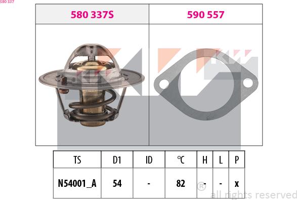 KW 580 337 - Термостат, охолоджуюча рідина autozip.com.ua