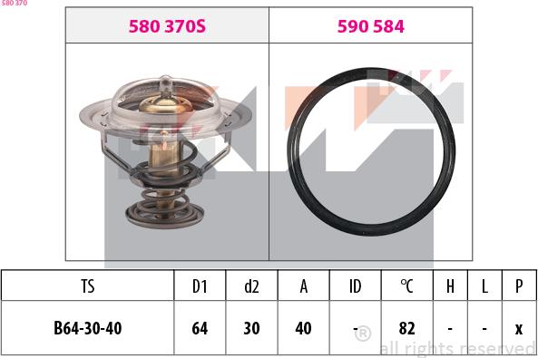 KW 580 370 - Термостат, охолоджуюча рідина autozip.com.ua