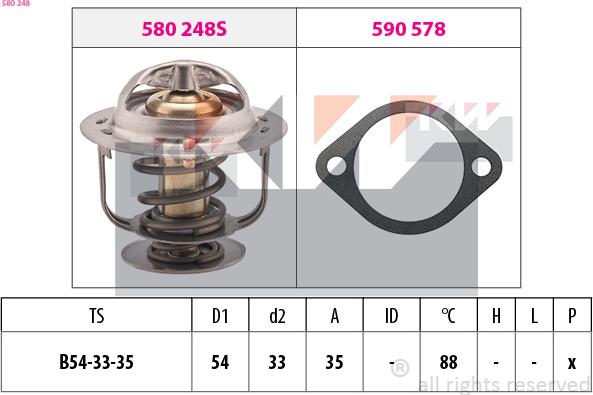 KW 580 248 - Термостат, охолоджуюча рідина autozip.com.ua