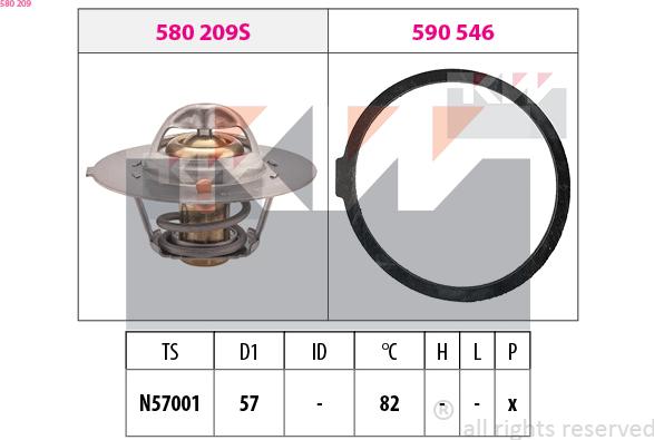 KW 580 209 - Термостат, охолоджуюча рідина autozip.com.ua