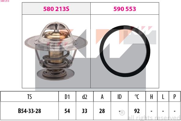 KW 580 213 - Термостат, охолоджуюча рідина autozip.com.ua