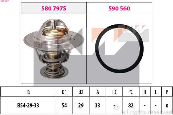 KW 580 797 - Термостат, охолоджуюча рідина autozip.com.ua