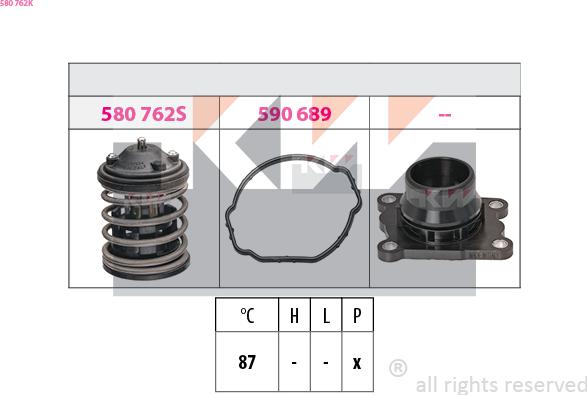 KW 580 762K - Термостат, охолоджуюча рідина autozip.com.ua