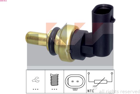 KW 530 412 - Датчик, температура охолоджуючої рідини autozip.com.ua