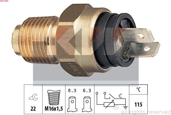 KW 530 500 - Датчик, температура охолоджуючої рідини autozip.com.ua