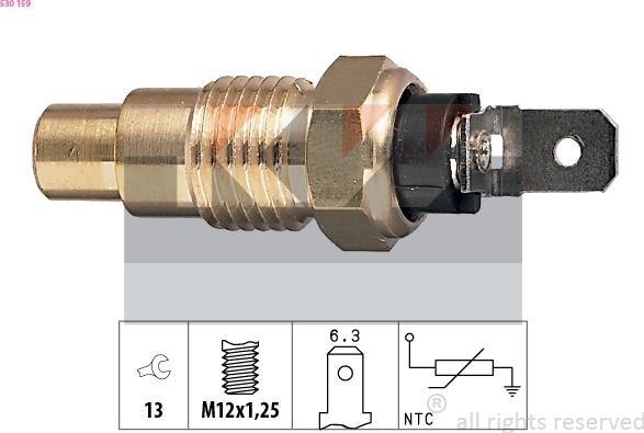 KW 530 159 - Датчик, температура охолоджуючої рідини autozip.com.ua