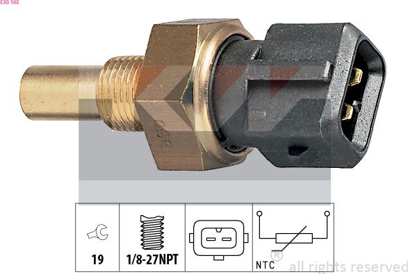 KW 530 165 - Датчик, температура охолоджуючої рідини autozip.com.ua