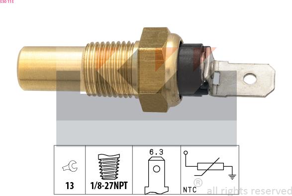 KW 530 115 - Датчик, температура охолоджуючої рідини autozip.com.ua