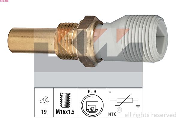 KW 530 238 - Датчик, температура охолоджуючої рідини autozip.com.ua